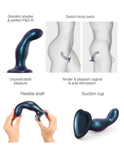 Plug Silicone Snaky Strap-On-Me M 14 x 3.8cm Bleu