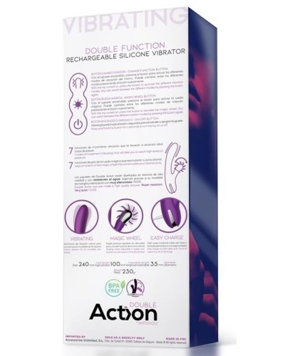 Vibro Rabbit Vibrating Double 10 x 3.5cm Violet