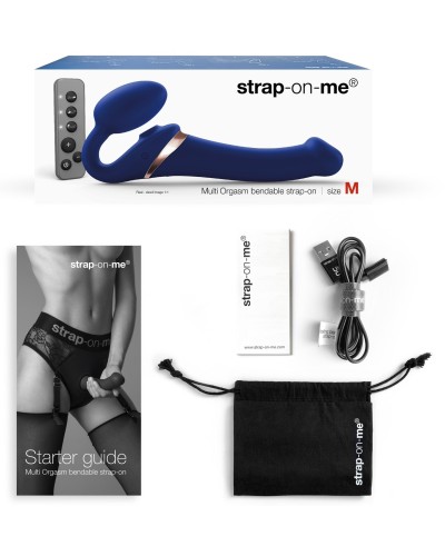 Dildo Multi Orgasm Strap-On-Me XL 16 x 4.7cm Bleu