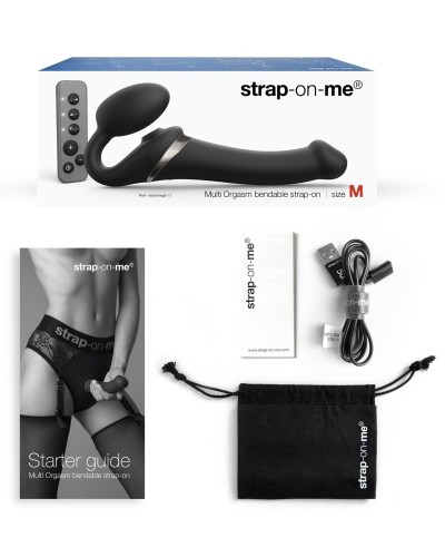Dildo Multi Orgasm Strap-On-Me S 14.5 x 3.4cm Noir