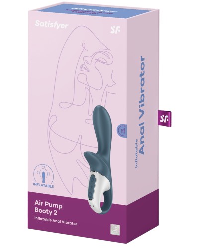 Vibro gonflable Air Pump Booty 2 Satisfyer 8 x 3.5cm