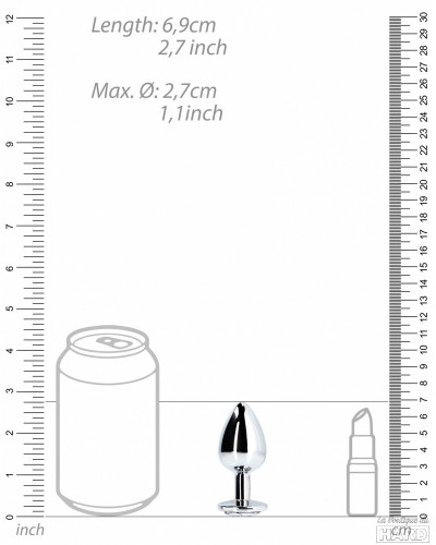 Bijou anal Round Gem S 6 x 2.6cm Argenté-Transparent