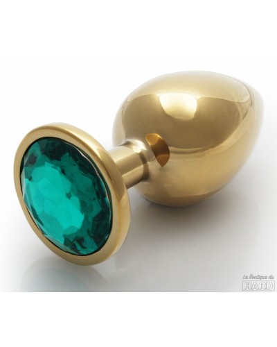 Bijou anal Round Gem L 8 x 4cm Doré-Vert