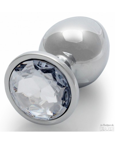 Bijou anal Round Gem L 8 x 4cm Argenté-Transparent