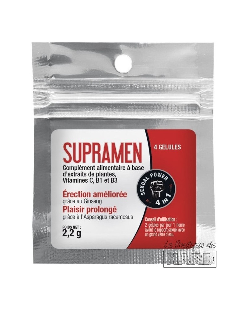 Stimulant SupraMen 4 gélules sur la Boutique du Hard