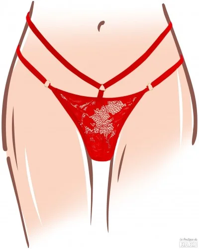 Stimulateur de clitoris avec culotte dentelle Divine Panty Rouge sur la Boutique du Hard