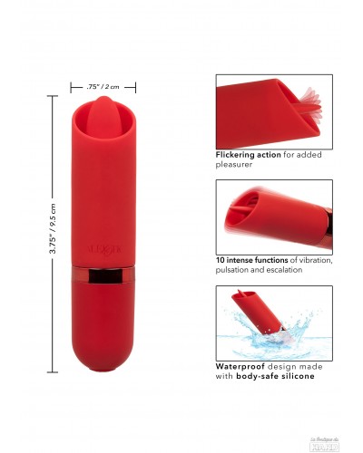 Stimulateur de clitoris avec langue Kyst Flicker Rouge sur la Boutique du Hard