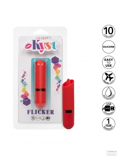 Stimulateur de clitoris avec langue Kyst Flicker Rouge sur la Boutique du Hard