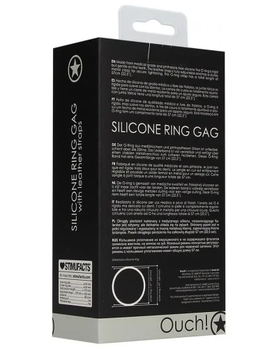 Bâillon en silicone Ring Gag 40mm Noir sur la Boutique du Hard