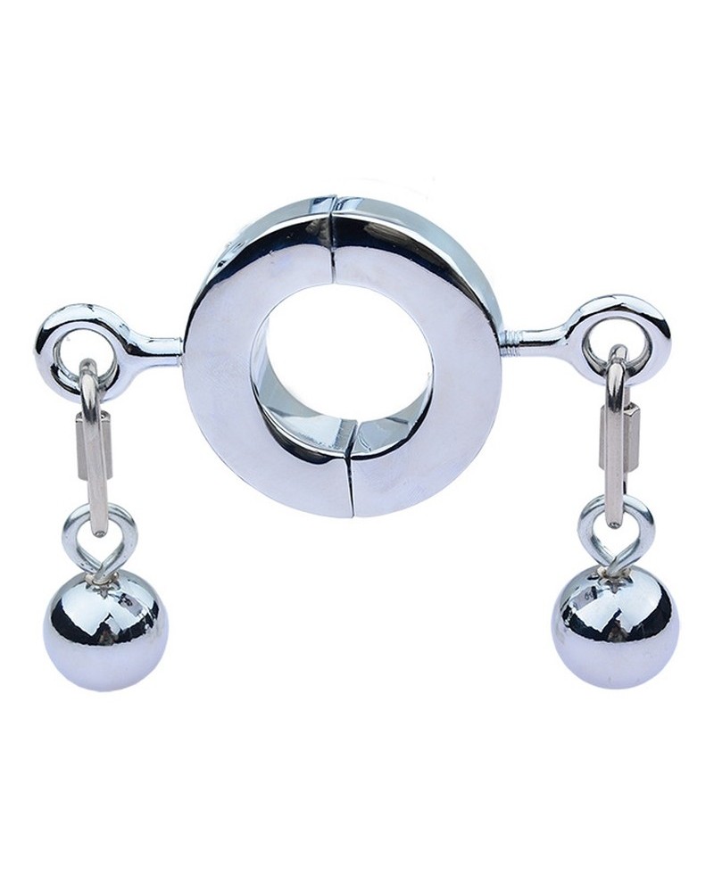 Ballstretcher en métal avec Boules Testicle S 32mm - Hauteur 12mm - Poids 325g Argenté sur la Boutique du Hard