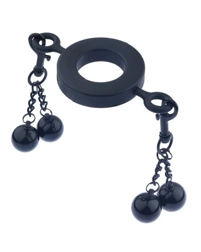 Ballstretcher en métal avec 4 Boules Big Testicle S 32mm - Hauteur 12mm - Poids 375g Noir sur la Boutique du Hard