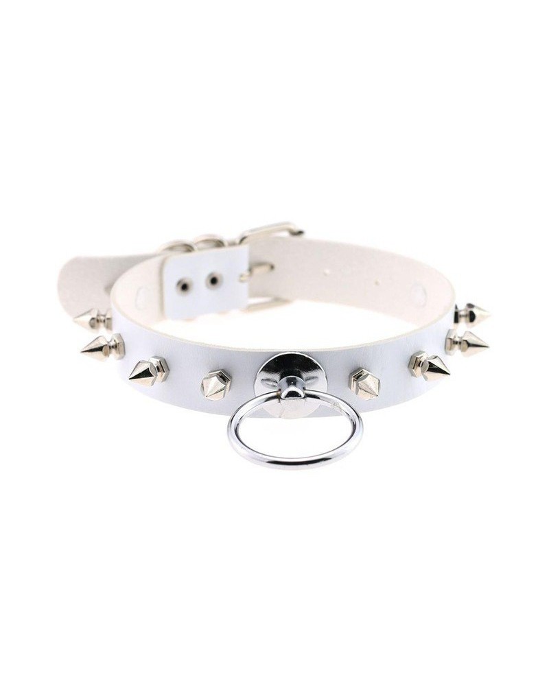 Collier Saskia - Blanc sur la Boutique du Hard