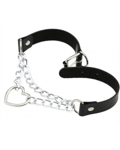 Metal Heart Collar With Chain BLACK sur la Boutique du Hard