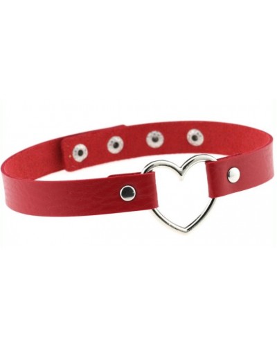 Ras de cou Heart Lish Rouge sur la Boutique du Hard