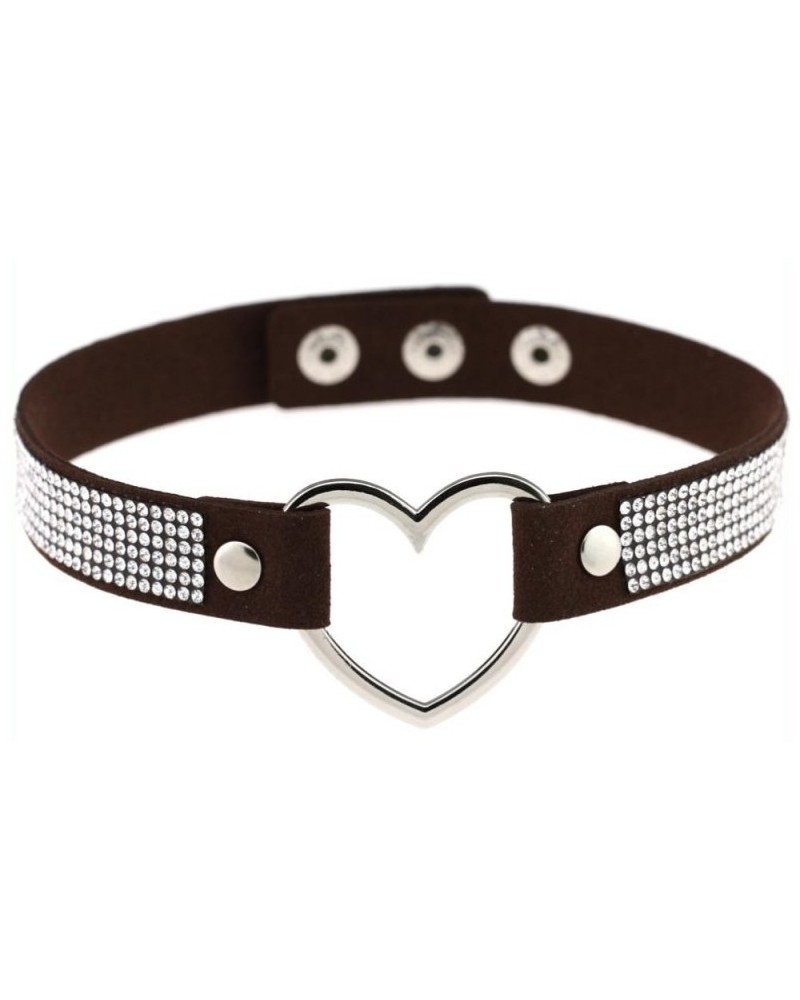 Ras de cou Heart Strass Noir sur la Boutique du Hard