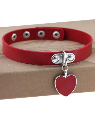 Ras de cou Punk Heart Rouge sur la Boutique du Hard