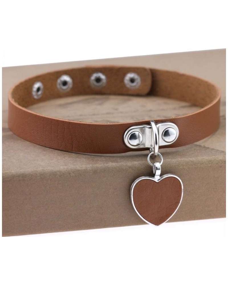 Ras de cou Punk Heart Marron sur la Boutique du Hard