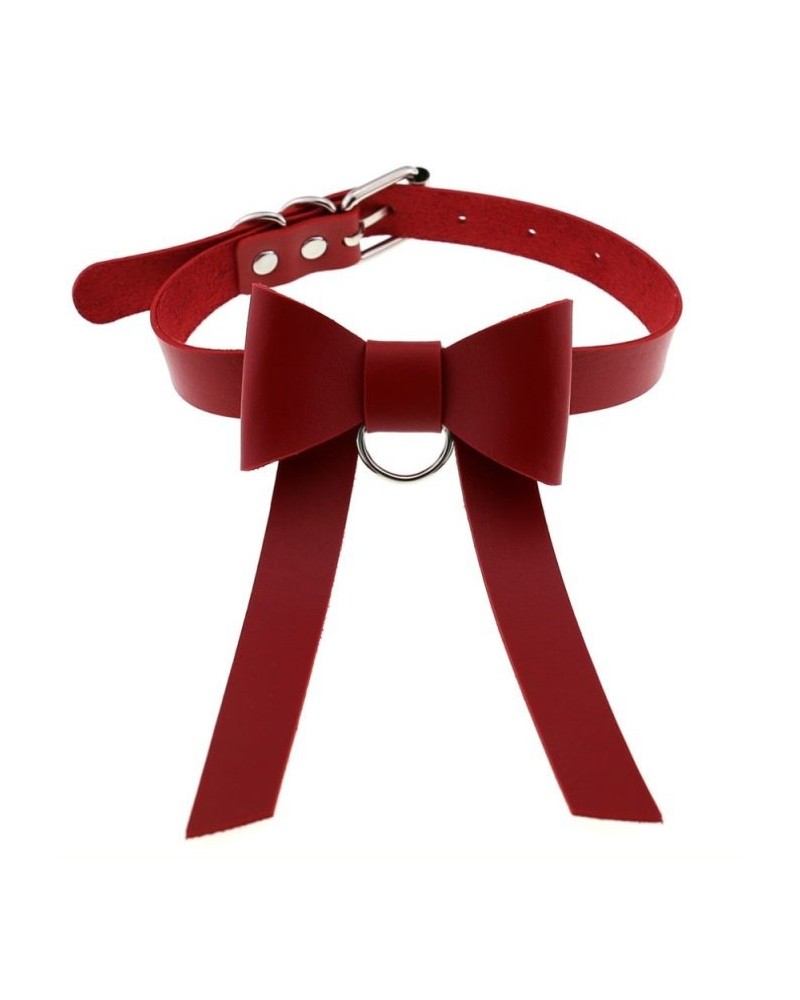 Ras de cou Bow Night Rouge sur la Boutique du Hard