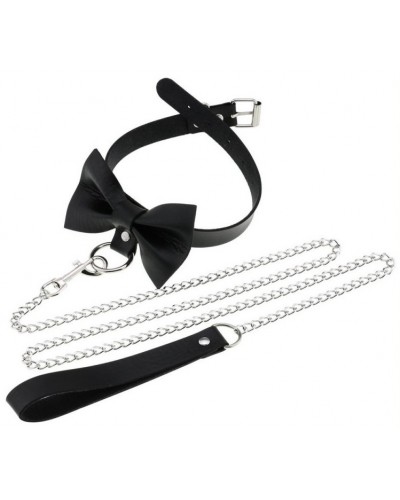 Collier Laisse Bowy Slave Noir sur la Boutique du Hard