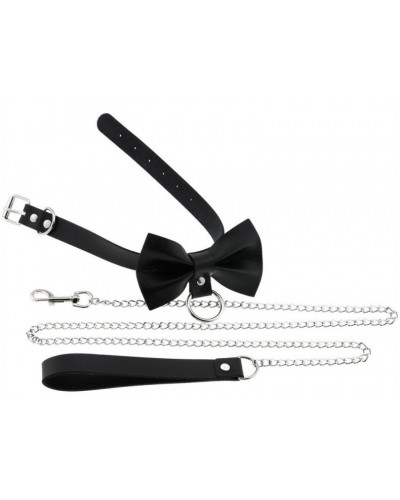 Collier Laisse Bowy Slave Noir sur la Boutique du Hard