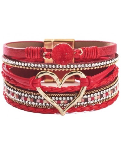 Bracelet Heart Shape Rouge sur la Boutique du Hard