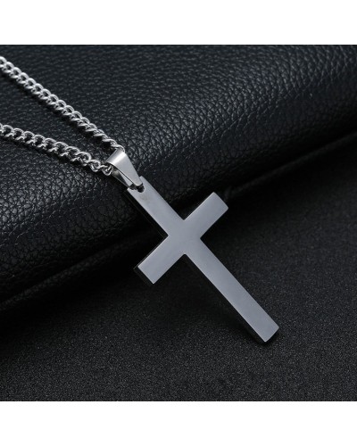 Pendentif Croix CROSS avec Chaine Argentée sur la Boutique du Hard