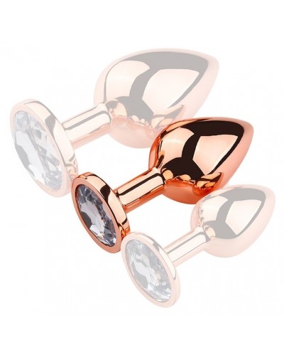 Plug Bijou anal PinkyGold M 7.5 x 3.3cm Bijou Transparent sur la Boutique du Hard