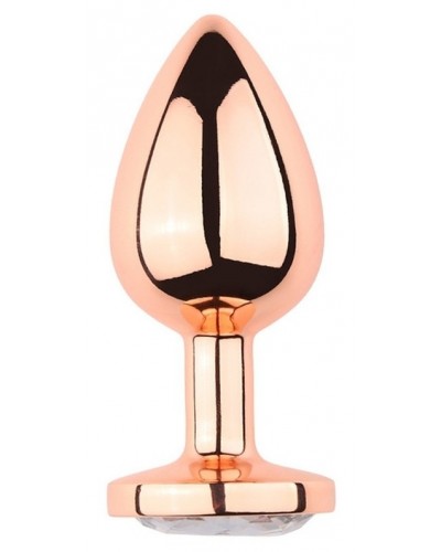 Plug Bijou anal PinkyGold L 8.5 x 4cm Bijou transparent sur la Boutique du Hard