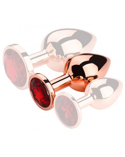 Plug Bijou anal RedGold M 7.5 x 3.3cm Bijou Rouge sur la Boutique du Hard