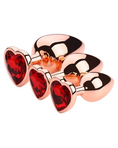 Plug Bijou Anal Gold Heart L 8 x 4.1cm Rouge sur la Boutique du Hard