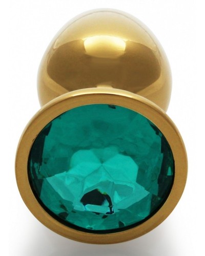 Bijou anal Round Gem S 6 x 2.6 cm Doré-Vert sur la Boutique du Hard