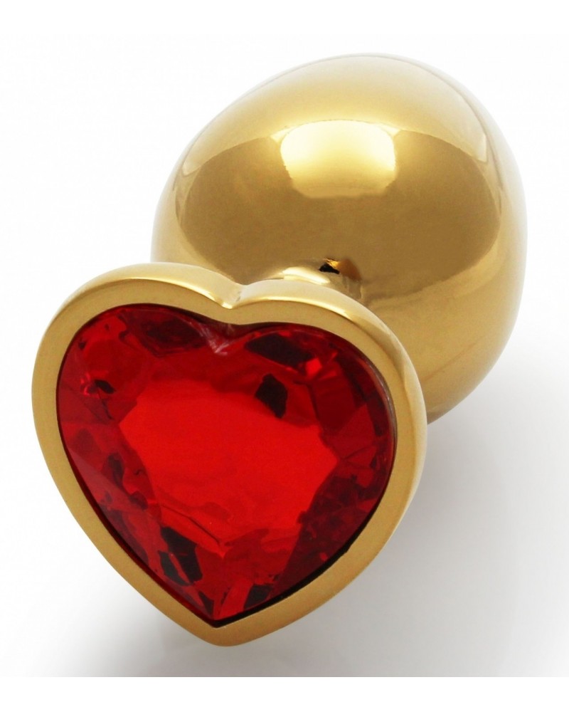 Bijou anal Heart Gem M 7 x 3.3cm Doré-Rouge sur la Boutique du Hard