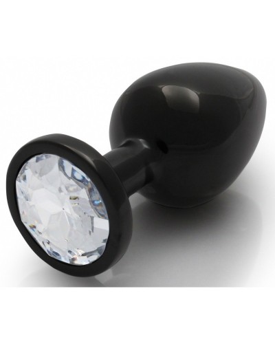 Bijou anal Round Gem L 8 x 4cm Noir-Transparent sur la Boutique du Hard