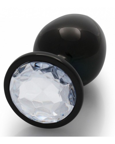 Bijou anal Round Gem L 8 x 4cm Noir-Transparent sur la Boutique du Hard