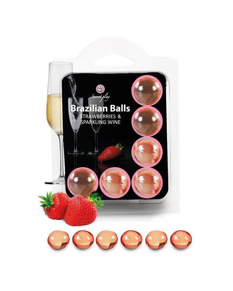 Boules de massage Brazilian Balls Vin de fraise pétillant x6 sur la Boutique du Hard