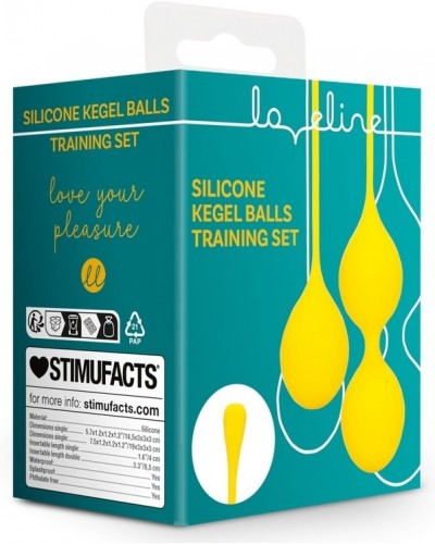 Boules de Kegel en silicone Balls Training Jaunes sur la Boutique du Hard