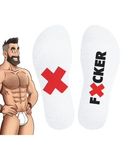 Chaussettes blanches Fucker SneakXX sur la Boutique du Hard