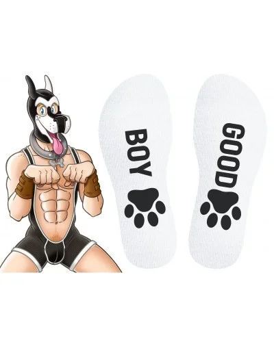 Chaussettes Good Boy Blanc-Noir sur la Boutique du Hard