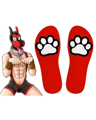 Chaussettes Paw Kinky Puppy Rouges sur la Boutique du Hard