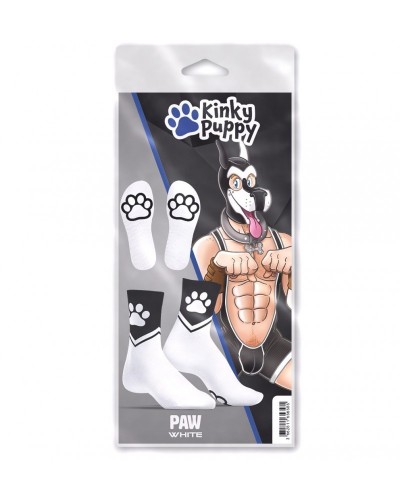 Chaussettes Paw Kinky Puppy Blanches sur la Boutique du Hard