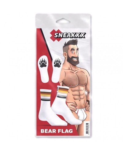 Chaussettes blanches Proud Bear SneakXX sur la Boutique du Hard