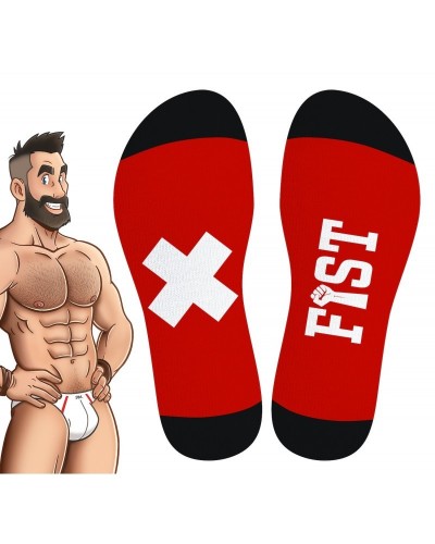 Chaussettes Hautes HANKY FIST SneakXX Rouge sur la Boutique du Hard