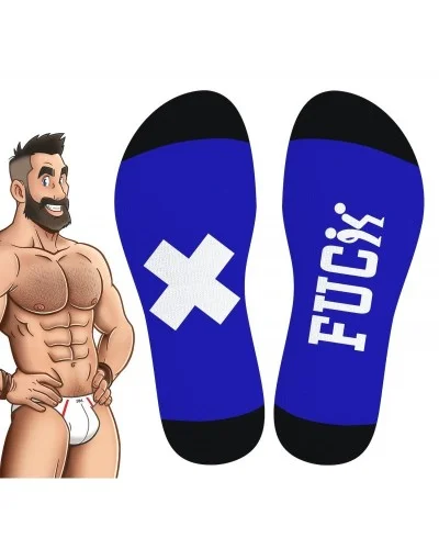 Chaussettes Hautes HANKY FUCK SneakXX Bleues sur la Boutique du Hard