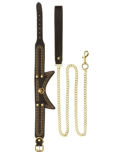 Collier et Laisse Studded Vogue Noir sur la Boutique du Hard