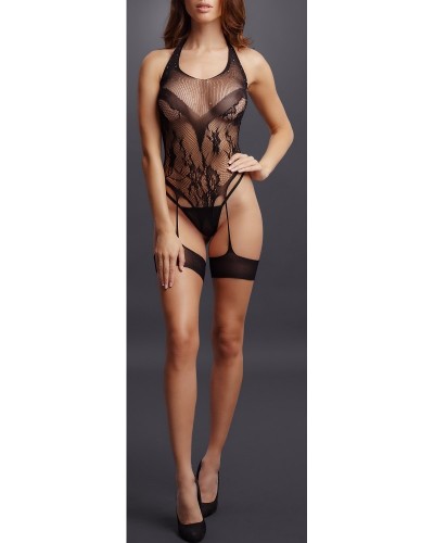 Body ouvert effet porte-jarretelles Jade - Noir sur la Boutique du Hard