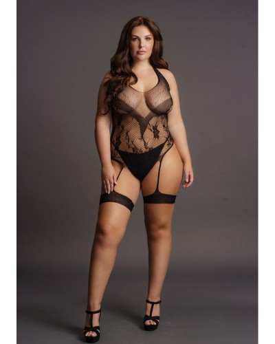 Body Porte-Jarretelles CROTCHLESS Noir sur la Boutique du Hard