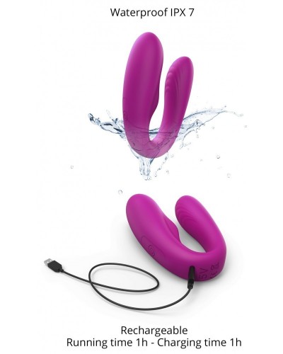 Stimulateur vibrant pour couple Match Up Love to Love Fuchsia sur la Boutique du Hard