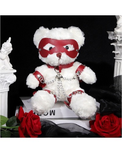 Ours Peluche Teddy Bear Bondage 31cm Blanc sur la Boutique du Hard