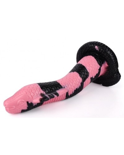 Gode Cobra Snake M 22 x 6cm Noir-Rose sur la Boutique du Hard