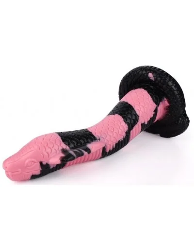 Gode Cobra Snake L 26 x 7cm Noir-Rose sur la Boutique du Hard